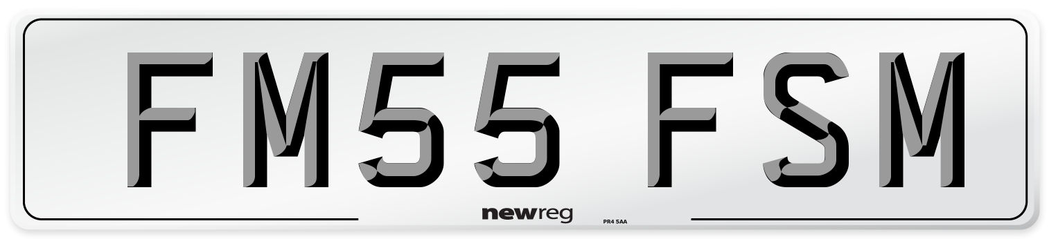 FM55 FSM Number Plate from New Reg